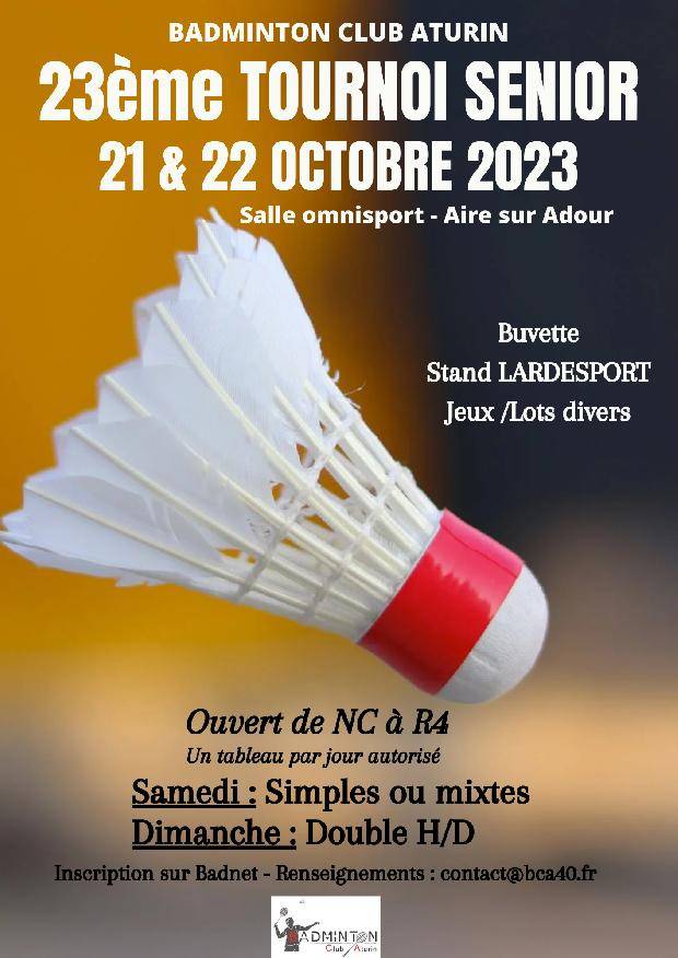 23eme Tournoi du Badminton Club Aturin